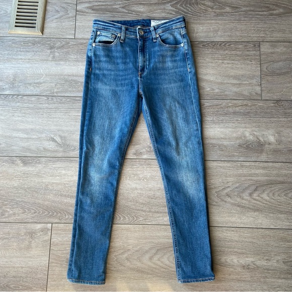 Rag and Bone Blue Nina High-Rise Skinny Jeans Exmoor - Picture 4 of 14